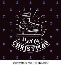 Merry Christmas. Typography. Vector logo, text design. Greeting card.