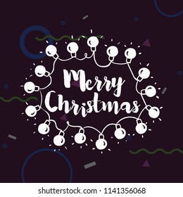 Merry Christmas. Typography. Vector logo, text design. Greeting card.