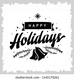 Merry Christmas. Typography. Vector logo, text design. Greeting card.
