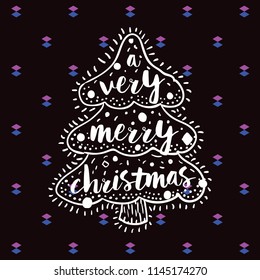 Merry Christmas. Typography. Vector logo, text design. Greeting card.