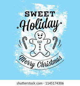 Merry Christmas. Typography. Vector logo, text design. Greeting card.