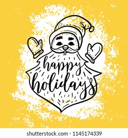 Merry Christmas. Typography. Vector logo, text design. Greeting card.