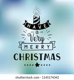 Merry Christmas. Typography. Vector logo, text design. Greeting card.