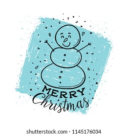 Merry Christmas. Typography. Vector logo, text design. Greeting card.