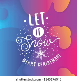 Merry Christmas. Typography. Vector logo, text design. Greeting card.