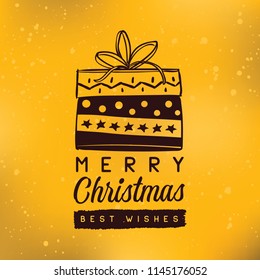 Merry Christmas. Typography. Vector logo, text design. Greeting card.