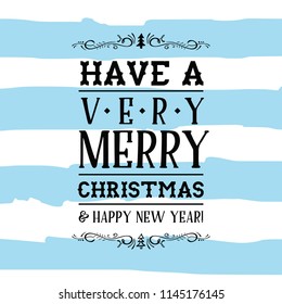 Merry Christmas. Typography. Vector logo, text design. Greeting card.