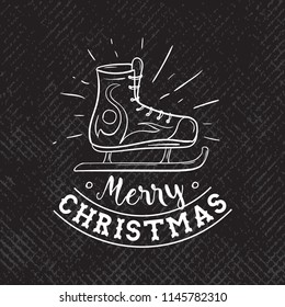 Merry Christmas. Typography. Vector logo, text design. Greeting card.