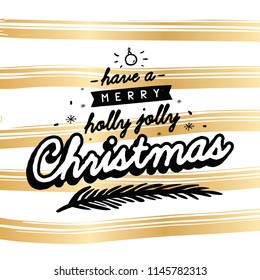 Merry Christmas. Typography. Vector logo, text design. Greeting card.