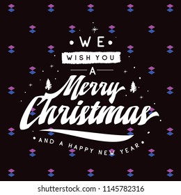 Merry Christmas. Typography. Vector logo, text design. Greeting card.