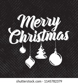 Merry Christmas. Typography. Vector logo, text design. Greeting card.