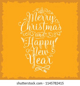 Merry Christmas. Typography. Vector logo, text design. Greeting card.