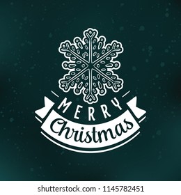 Merry Christmas. Typography. Vector logo, text design. Greeting card.