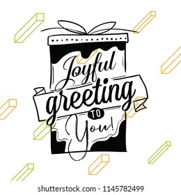 Merry Christmas. Typography. Vector logo, text design. Greeting card.