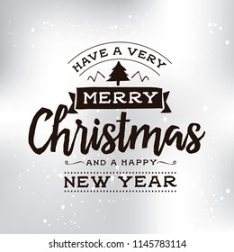 Merry Christmas. Typography. Vector logo, text design. Greeting card.