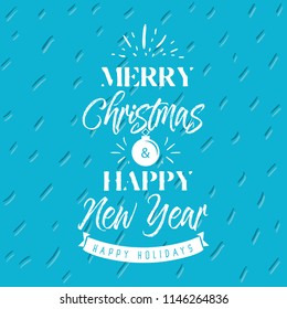 Merry Christmas. Typography. Vector logo, text design. Greeting card.