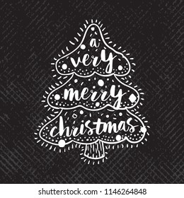 Merry Christmas. Typography. Vector logo, text design. Greeting card.