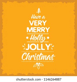 Merry Christmas. Typography. Vector logo, text design. Greeting card.