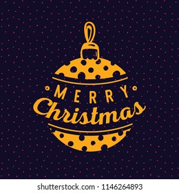 Merry Christmas. Typography. Vector logo, text design. Greeting card.