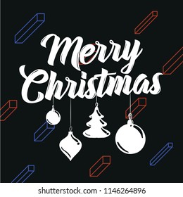 Merry Christmas. Typography. Vector logo, text design. Greeting card.