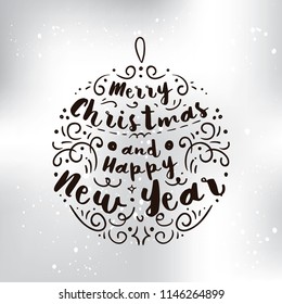 Merry Christmas. Typography. Vector logo, text design. Greeting card.
