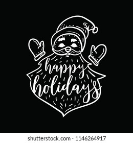 Merry Christmas. Typography. Vector logo, text design. Greeting card.