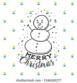 Merry Christmas. Typography. Vector logo, text design. Greeting card.