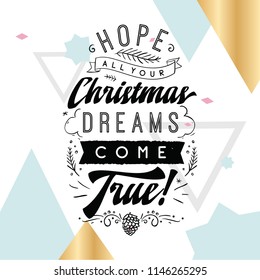 Merry Christmas. Typography. Vector logo, text design. Greeting card.