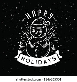 Merry Christmas. Typography. Vector logo, text design. Greeting card.