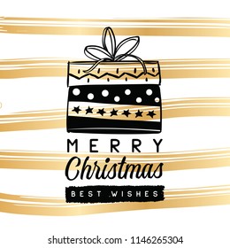 Merry Christmas. Typography. Vector logo, text design. Greeting card.