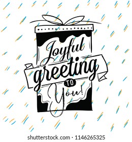 Merry Christmas. Typography. Vector logo, text design. Greeting card.