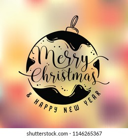 Merry Christmas. Typography. Vector logo, text design. Greeting card.