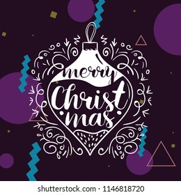 Merry Christmas. Typography. Vector logo, text design. Greeting card.