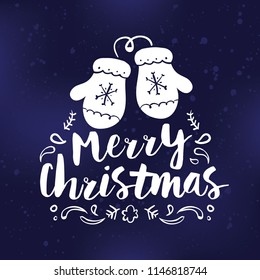 Merry Christmas. Typography. Vector logo, text design. Greeting card.