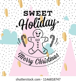 Merry Christmas. Typography. Vector logo, text design. Greeting card.