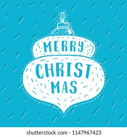 Merry Christmas. Typography. Vector logo, text design. Greeting card.