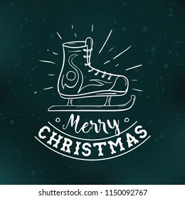 Merry Christmas. Typography. Vector logo, text design. Greeting card.