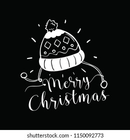 Merry Christmas. Typography. Vector logo, text design. Greeting card.