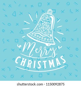 Merry Christmas. Typography. Vector logo, text design. Greeting card.