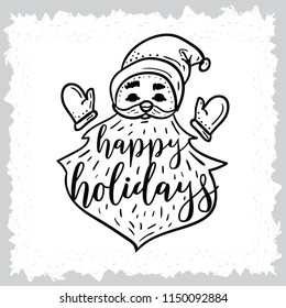 Merry Christmas. Typography. Vector logo, text design. Greeting card.