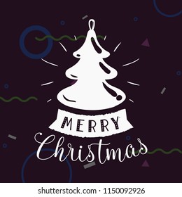 Merry Christmas. Typography. Vector logo, text design. Greeting card.