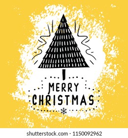 Merry Christmas. Typography. Vector logo, text design. Greeting card.