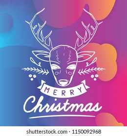 Merry Christmas. Typography. Vector logo, text design. Greeting card.