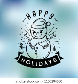 Merry Christmas. Typography. Vector logo, text design. Greeting card.