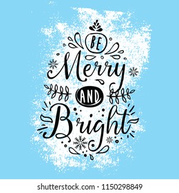 Merry Christmas. Typography. Vector logo, text design. Greeting card.