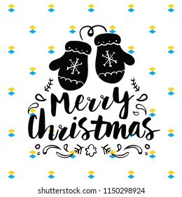 Merry Christmas. Typography. Vector logo, text design. Greeting card.