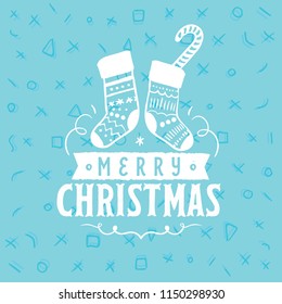 Merry Christmas. Typography. Vector logo, text design. Greeting card.