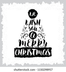 Merry Christmas. Typography. Vector logo, text design. Greeting card.