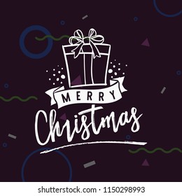 Merry Christmas. Typography. Vector logo, text design. Greeting card.