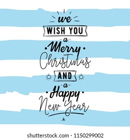 Merry Christmas. Typography. Vector logo, text design. Greeting card.